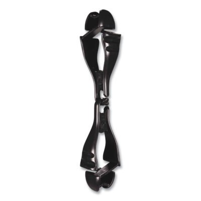 Squids 3400 Glove Clip Holder with Dual Clips, 1 x 1 x 6.5, Acetal Copolymer, Black, 100/Pack, Ships in 1-3 Business Days