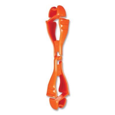 Squids 3400 Glove Clip Holder with Dual Clips, 1 x 1 x 6.5, Acetal Copolymer. Orange, 100/Pack, Ships in 1-3 Business Days