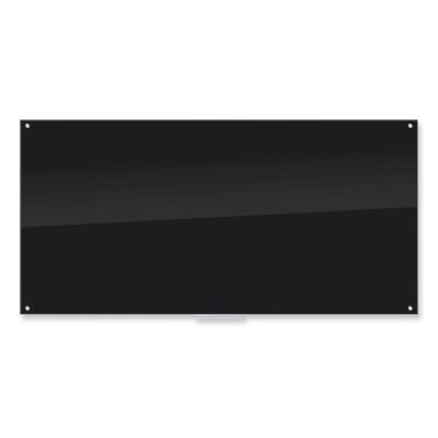 Black Glass Dry Erase Board, 96 x 47, Black Surface