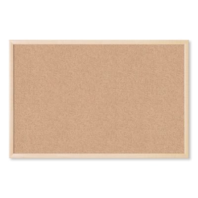 Cork Bulletin Board, 35 x 23, Natural Surface, Birch Wood Frame