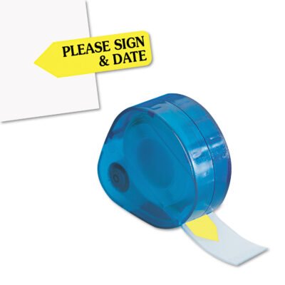 Arrow Message Page Flags in Dispenser, “Please Sign and Date”, Yellow, 120 Flags