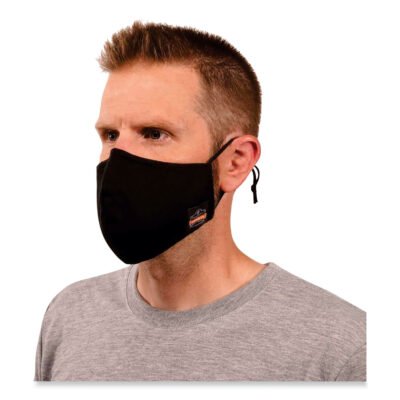 Skullerz 8800 Contoured Face Mask, Small/Medium, Black, 3/Pack, Ships in 1-3 Business Days