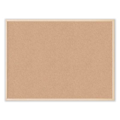 Cork Bulletin Board, 47 x 35, Natural Surface, Birch Wood Frame