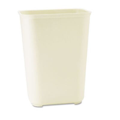 Fiberglass Wastebasket, 10 gal, Fiberglass, Beige