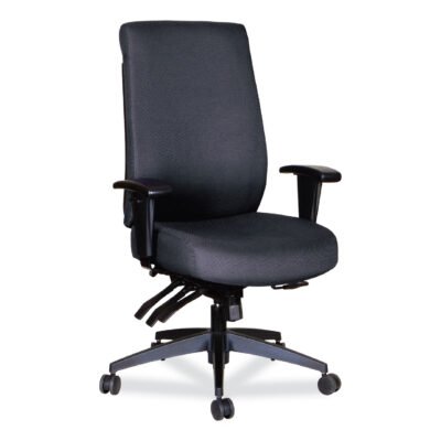 Alera Wrigley Series High Performance High-Back Multifunction Task Chair, Supports 275 lb, 18.7″ to 22.24″ Seat Height, Black