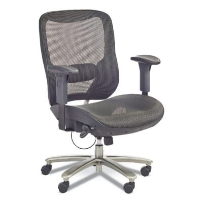 Lineage Big & Tall All-Mesh Task Chair, Supports 400lb, 19.5″ – 23.25″ High Black Seat,Chrome Base,Ships in 1-3 Business Days
