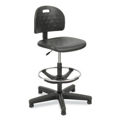 Soft Tough Economy Workbench Chair, Supports 250 lb, 22″ to 32″ High Black Seat, Black Back/Base, Ships in 1-3 Business Days