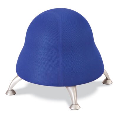 Runtz Ball Chair, Backless, Supports Up to 250 lb, Blue Fabric Seat, Silver Base, Ships in 1-3 Business Days
