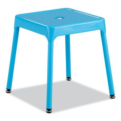 Steel Guest Stool, Backless, Supports Up to 275 lb, 15″ to 15.5″ Seat Height, Baby BlueSeat/Base, Ships in 1-3 Business Days