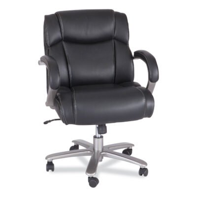 Lineage Big&Tall Mid Back Task Chair 24.5″ Back, Max 350lb, 19.5″ to 23.25″ High Black Seat,Chrome,Ships in 1-3 Business Days