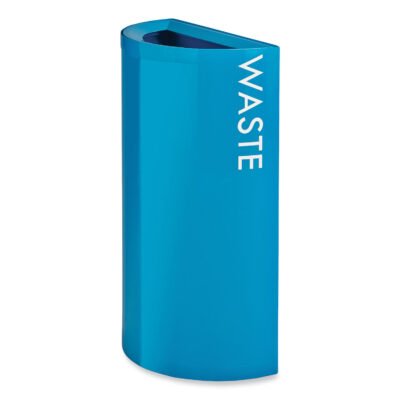 Mixx Recycling Center Half-Round Receptacle, 23 gal, Steel, Blue, Ships in 1-3 Business Days