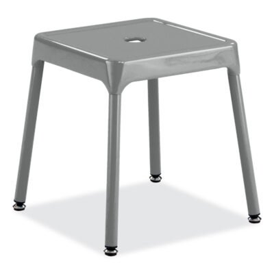 Steel Guest Stool, Backless, Supports Up to 275 lb, 15″ to 15.5″ Seat Height, Silver Seat/Base, Ships in 1-3 Business Days