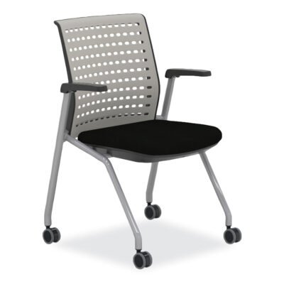Thesis Training Chair w/Static Back and Arms, Max 250 lb, 18″  High Black Seat,Gray Back/Base,2/CT,Ships in 1-3 Business Days