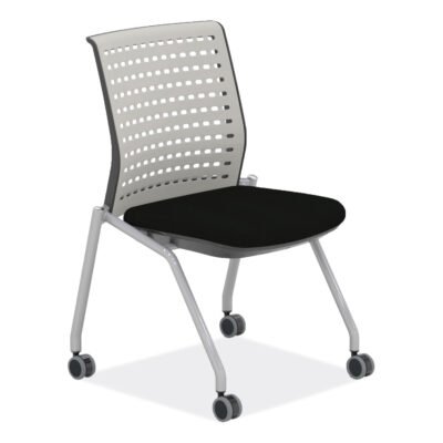 Thesis Training Chair w/Static Back, Max 250 lb, 18″ High Black Seat, Gray Back/Base, 2/Carton, Ships in 1-3 Business Days