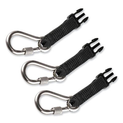 Squids 3025 Carabiner Tool-Tether Tails, 1 lb Max Working Capacity, 3″ Long, Black, 3/Pack, Ships in 1-3 Business Days