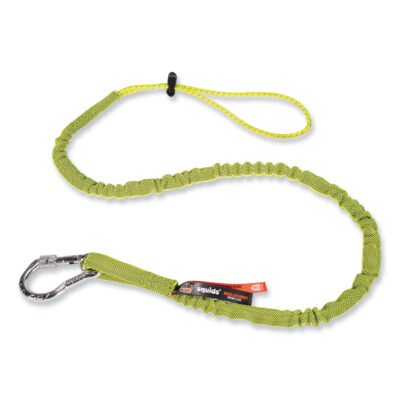 Squids 3100 Lanyard w/Aluminum Carabiner + Cinch-Loop, 10 lb Max Work Capacity, 42″ to 54″, Lime, Ships in 1-3 Business Days