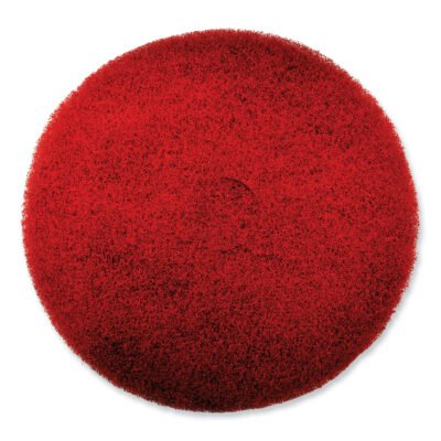 EZ CARE Heavy Duty Scrub Pad, 16″ Diameter, Red/Gray, 5/Carton