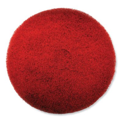 EZ CARE Heavy Duty Scrub Pad, 20″ Diameter, Red/Gray, 5/Carton