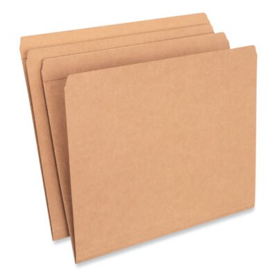 Reinforced Kraft Top Tab File Folders, Straight Tabs, Letter Size, 0.75″ Expansion, Brown, 100/Box