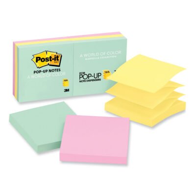 Original Pop-up Refill, 3″ x 3″, Beachside Cafe Collection Colors, 100 Sheets/Pad, 6 Pads/Pack