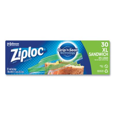 Sandwich Seal Top Bags, 8″ x 7″, Clear, 30/Box