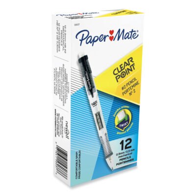 Clear Point Mechanical Pencil, 0.5 mm, HB (#2.5), Black Lead, Black Barrel