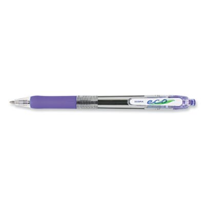 ECO Jimnie Clip Ballpoint Pen, Retractable, Medium 1 mm, Blue Ink, Translucent Blue Barrel, 12/Pack