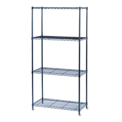 Commercial Wire Shelving, Four-Shelf, 36w x 18d x 72h, Black