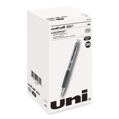 Signo 207 Gel Pen Value Pack, Retractable, Medium 0.7 mm, Black Ink, Translucent Black Barrel, 36/Box