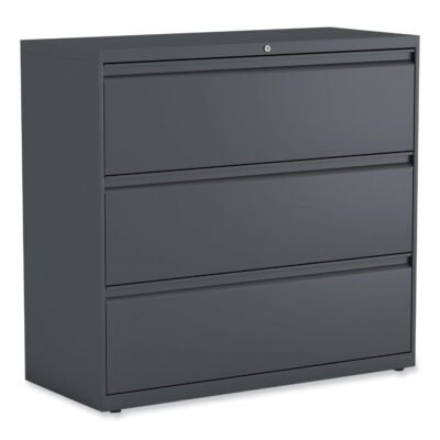Lateral File, 3 Legal/Letter/A4/A5-Size File Drawers, Charcoal, 42″ x 18.63″ x 40.25″