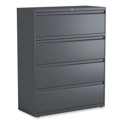 Lateral File, 4 Legal/Letter/A4/A5-Size File Drawers, Charcoal, 42″ x 18.63″ x 52.5″