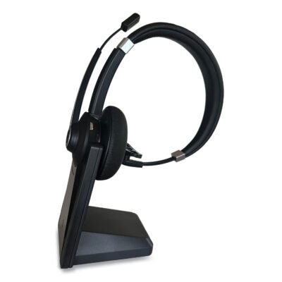 IVR70002 Monaural Over The Head Bluetooth Headset, Black/Silver