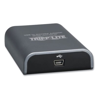 USB 2.0 to DVI/VGA External Multi-Monitor Video Card, 128 MB SDRAM, 4″, Black