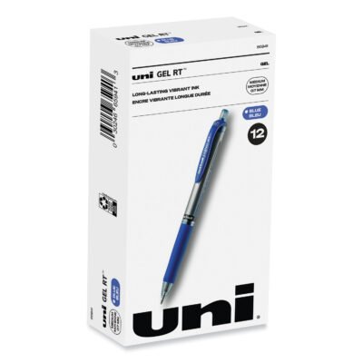 Signo Gel Pen, Retractable, Medium 0.7 mm, Blue Ink, Blue/Metallic Accents Barrel, Dozen