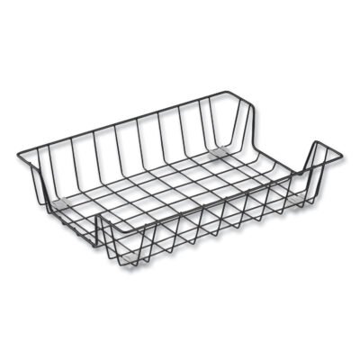 Wire Metal Letter Tray, 1 Section, Letter Size Files, 10″ x 14.13″ x 3″, Black