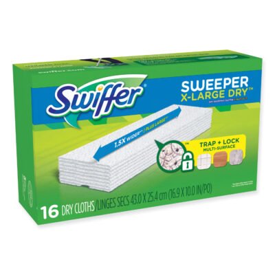 Sweeper XL Dry Refill Cloths, 16.9″ x 9.8″, White, 16/Box
