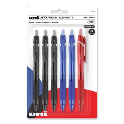 Jetstream Elements Ballpoint Pen, Retractable, Medium 1 mm, Assorted Ink and Barrel Colors, 6/Pack