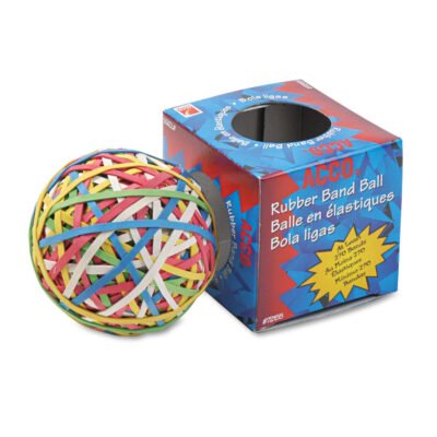 Rubber Band Ball, 3.25″ Diameter, Size 34, Assorted Gauges, Assorted Colors, 270/Pack