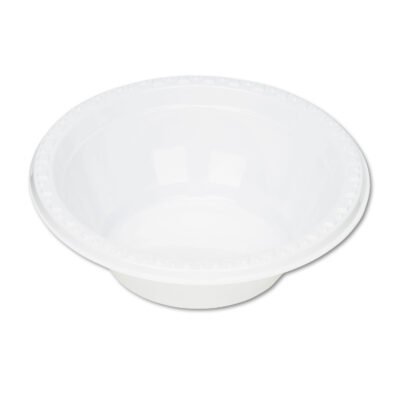 Plastic Dinnerware, Bowls, 5 oz, White, 125/Pack