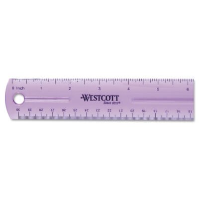 12″ Jewel Colored Ruler, Standard/Metric, Plastic