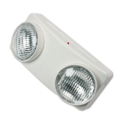 Swivel Head Twin Beam Emergency Lighting Unit, 12.75w x 4d x 5.5″h, White