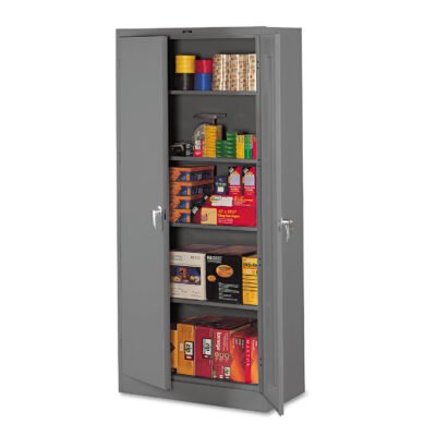 78″ High Deluxe Steel Storage Cabinet, 36w x 24d x 78h, Medium Gray