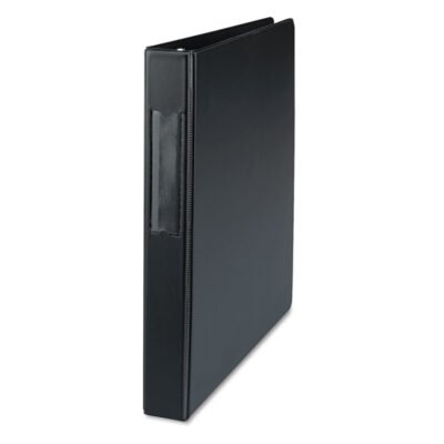 Deluxe Non-View D-Ring Binder with Label Holder, 3 Rings, 1″ Capacity, 11 x 8.5, Black